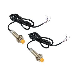 Inductive Proximity Sensor Switch, 2pcs, NPN NO M12 Thread, 4mm Detection Distance, Metal Detection, Anti-Interference, Unshielded, Long Life