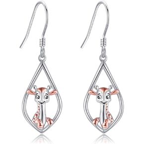 Cat Earrings S925 Sterling Silver Cat Dangle/Drop Earrings Cat Animal Jewelry Gifts for Women Girls for Cat Lovers