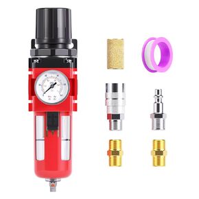 TAILONZ PNEUMATIC 0-150PSI 3/8" NPT 5 Micron Element Air Filter Pressure Regulator Combo Piggyback, Poly Bowl AW3000-03M(Manual Drainage)