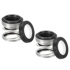 PATIKIL Mechanical Shaft Seal Replacement, 2 Pack 108-15 Ceramic Carbon Ring Sealing Shaft Spring Kit for Water Pump Oil Cylinder, Black Silver, 0.59" (15mm)
