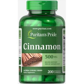 Puritan's Pride Cinnamon 500 mg Capsules, 200 Count
