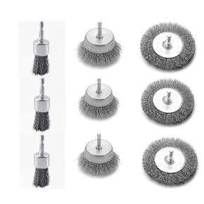 9-Piece Wire Rust Removal Brush Head Set