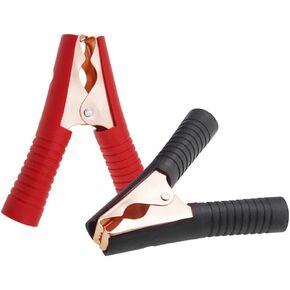 Insulated Alligator Clips 2 Pcs 100A 90mm Heavy Duty Black & Red Electrical Battery Connector Copper Plated Metal (Full Pack) for Battery Terminal Connections,Ground Clamps,Test Instrument Clamps