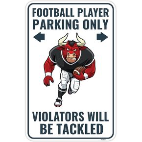 Venicor Football Sign - 9 x 14 Inches - Aluminum - Football Gifts for Boys Men - Football Player Room Decor Decorations Poster Things Stuff