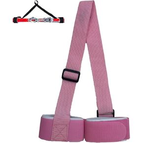 Ski Strap Carrier Shoulder Belt Loop Holder Carring Lash Grip Handle Nylon Straps for Skis and Poles Snowboard Boot Skiing Gear Accessory Skiers Hiking Pink Color