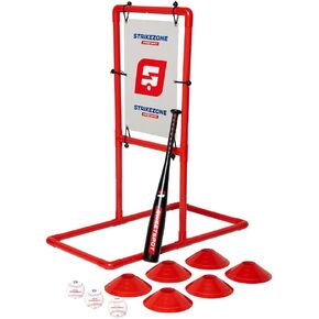 SweetSpot Backyard Homerun Kit | Complete Backyard Baseball Set | Includes Strikezone, Plastic Big Barrel Bat, Plastic Balls, and Field Markers
