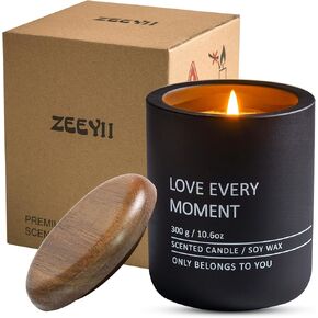 Fall Candles, Candles for Home Scented Aromatherapy Candle Gift Set for Women Men Soy Wax Long Lasting Candles Gift for Birthday Thanksgiving Halloween, Christmas Day Present Oak (Black) 12.34oz