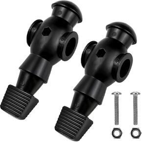 2PCS Foosball Men, Soccer Player Set - Plastic Replacement Parts for Football Table (Black, 2 Hexagon Nuts Included)