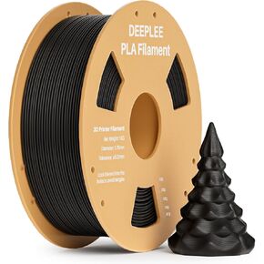 PLA 1.75mm 3D Printer Filament, Dimensional Accuracy +/- 0.02mm, Neatly Wound, No Clogging, Vacuum Package, Fits for Most FDM 3D Printers, 1kg Cardboard Spool(2.2lbs) Black