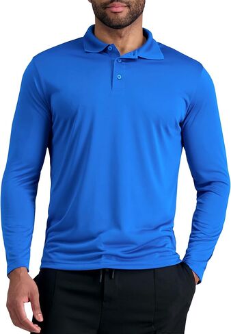Haggar Mens Long Sleeve Stretch Polo in Saudi Arabia
