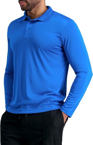Haggar Mens Long Sleeve Stretch Polo in Saudi Arabia