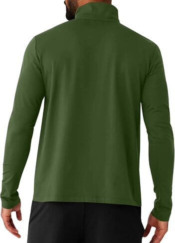 بلوفر رجالي من Angbater بسحاب ربعي، قمصان بولو بأكمام طويلة ورقبة وهمية، سويت شيرت خفيف الوزن، قميص حراري مع جيب in Kuwait