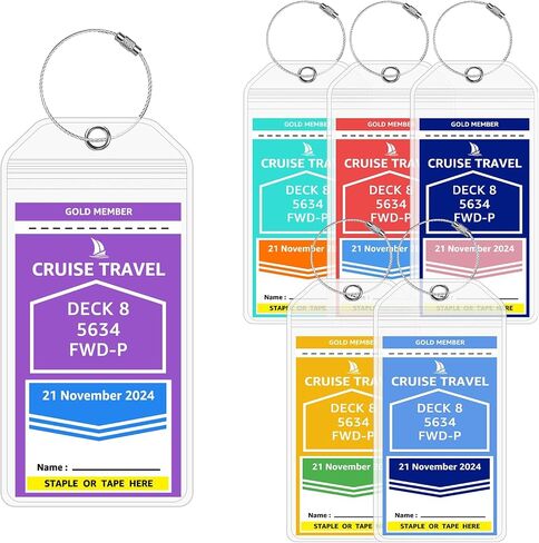 Luggage Tags for Suitcases, Cruise Ship Essentials, Cruise Luggage Tag Holder for Royal Caribbean and Celebrity Cruises on Boarding Day (7.5"× 3.3", 4 Piece) in Saudi Arabia