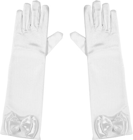 Girls Princess Long Gloves, Bow Ties Silk Satin Gloves For Girls Dress Women Birthday Halloween Party Costume in Saudi Arabia