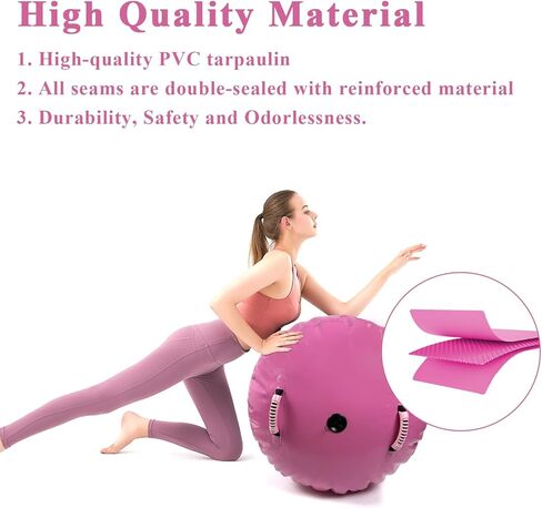 XITAO 37.4 بوصة × 25.0 بوصة أسطوانة هواء للجمباز قابلة للنفخ، بساط هوائي دوار للظهر، معدات تدريب على الانحناء الخلفي للأسطوانة مع مضخة هواء كهربائية لتدريب اليوجا على الظهر in Kuwait