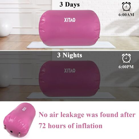 XITAO 37.4 بوصة × 25.0 بوصة أسطوانة هواء للجمباز قابلة للنفخ، بساط هوائي دوار للظهر، معدات تدريب على الانحناء الخلفي للأسطوانة مع مضخة هواء كهربائية لتدريب اليوجا على الظهر in Kuwait
