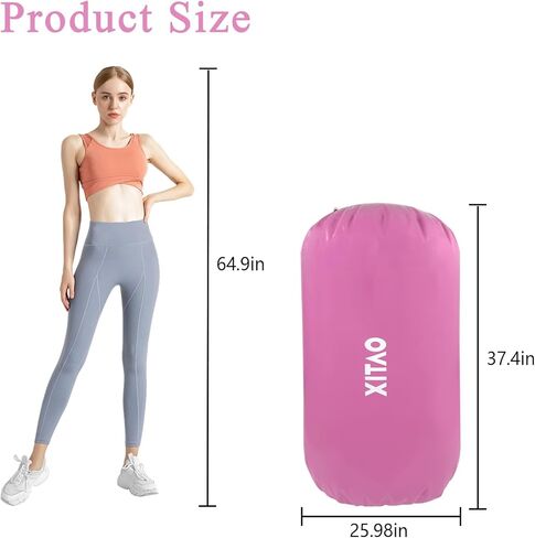 XITAO 37.4 بوصة × 25.0 بوصة أسطوانة هواء للجمباز قابلة للنفخ، بساط هوائي دوار للظهر، معدات تدريب على الانحناء الخلفي للأسطوانة مع مضخة هواء كهربائية لتدريب اليوجا على الظهر in Kuwait