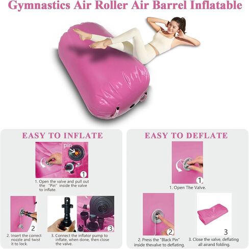 XITAO 37.4 بوصة × 25.0 بوصة أسطوانة هواء للجمباز قابلة للنفخ، بساط هوائي دوار للظهر، معدات تدريب على الانحناء الخلفي للأسطوانة مع مضخة هواء كهربائية لتدريب اليوجا على الظهر in Kuwait