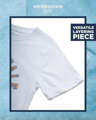 AEROPOSTALE Boys' Graphic Tees - 2 Pack Short Sleeve Crewneck T-Shirts with Bold Prints - Soft Cotton Shirts for Boys (8-16) in Kuwait
