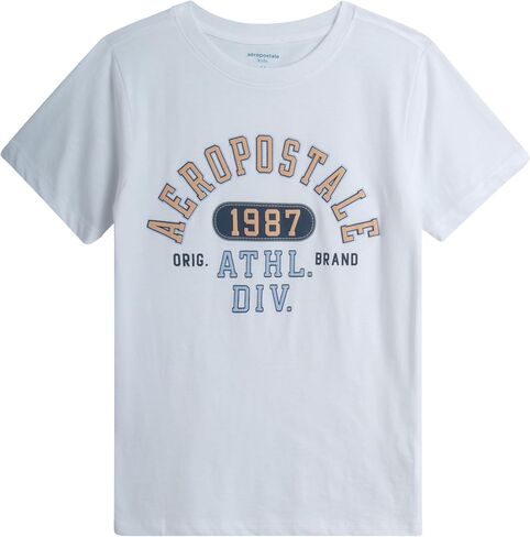 AEROPOSTALE Boys' Graphic Tees - 2 Pack Short Sleeve Crewneck T-Shirts with Bold Prints - Soft Cotton Shirts for Boys (8-16) in Kuwait