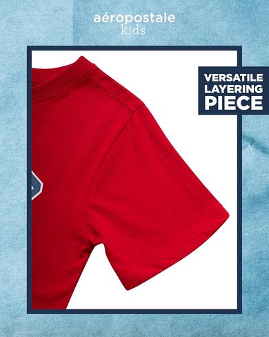 AEROPOSTALE Boys' Graphic Tees - 2 Pack Short Sleeve Crewneck T-Shirts with Bold Prints - Soft Cotton Shirts for Boys (8-16) in Kuwait