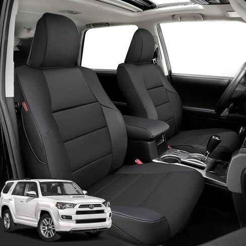 coverdream Custom Fit Seat Covers for Toyota 4Runner 2011-2024 5 Seats - Full Coverage Seat Protector,Polyester (Black,Full Set) in Kuwait