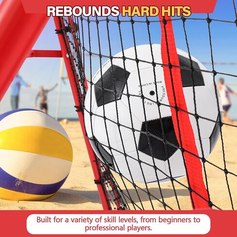 3-in-1 Pitch Back Baseball Rebounder 6 x 3.65 ft Adjustable Bounce Back Return Volleyball Rebounder Pitching Net with 2 Pcs Baseball Bag for Softball Lacrosse Volleyball, Red in Saudi Arabia