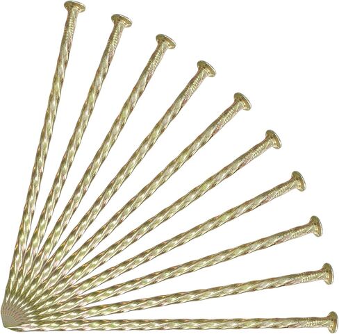 50/100/150 Pack - 6" Garden Stakes Solid Golden Galvanized Non-Rust Metal Stakes Spiral Landscape Edging Anchors for Paver Edging, House Construction (100) in Kuwait