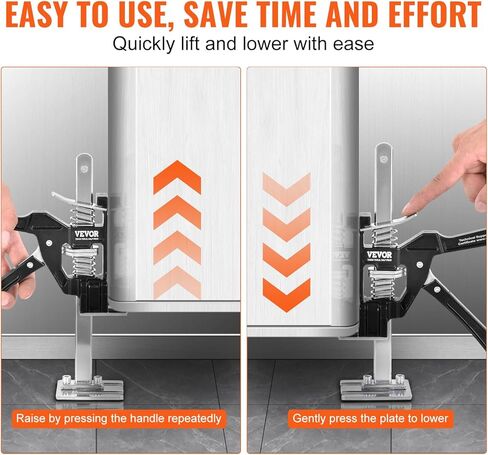 VEVOR Labor Saving Arm Jack, 2 Pack Stainless Steel Furniture Jack Lifter 200 lbs, 0-4.7" Height Adjustable Lifter with Magnetic Level for Lifting Furniture, Sofas, Bed Jacks in Saudi Arabia