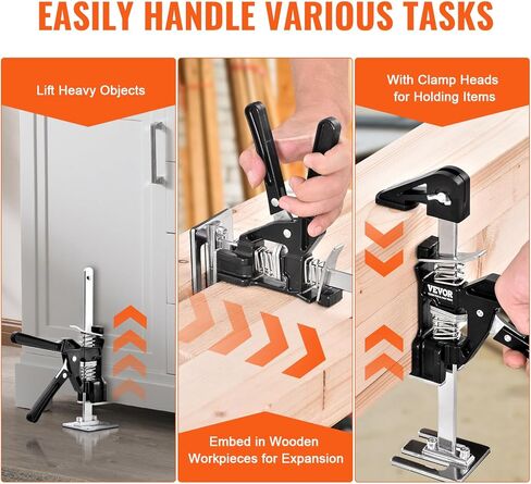 VEVOR Labor Saving Arm Jack, 2 Pack Stainless Steel Furniture Jack Lifter 200 lbs, 0-4.7" Height Adjustable Lifter with Magnetic Level for Lifting Furniture, Sofas, Bed Jacks in Saudi Arabia