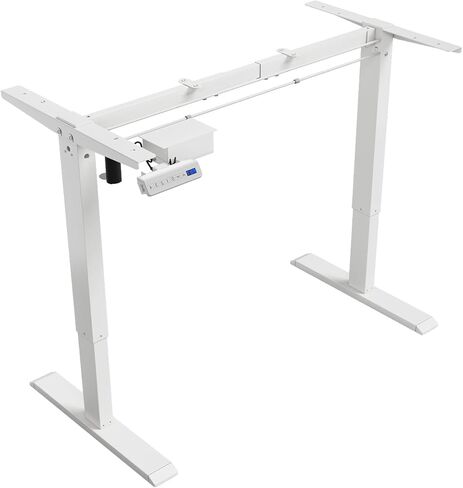 Electric Standing Desk, Adjustable Height Stand up Desk, 63x24 Inches Sit Stand Home Office Desk with Splice Board White in Kuwait