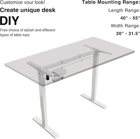 Electric Standing Desk, Adjustable Height Stand up Desk, 63x24 Inches Sit Stand Home Office Desk with Splice Board White in Kuwait