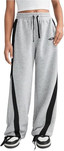 GORGLITTER Girl's Color Block Wide Leg Sweatpants High Waisted Baggy Joggers Pants in Saudi Arabia