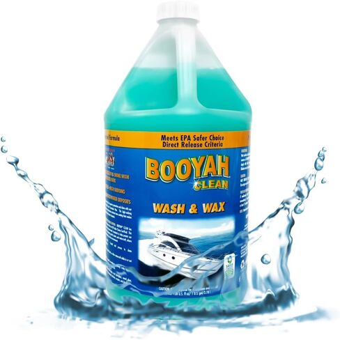 Booyah Clean Boat Wash & Wax – Award-Winning One-Step Cleaner and Protector Fortified with Carnauba Wax, Reduces Salt and Hard Water Deposits – Meets EPA Safer Choice Direct Release Criteria in Saudi Arabia