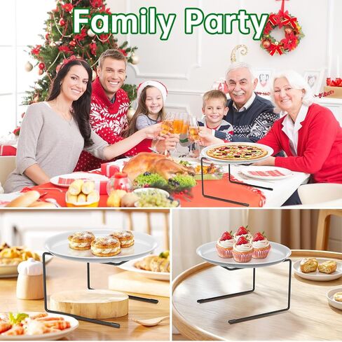 4 PCS Black Metal Pizza Table Stands,Pizza Rack Stand For Tables,Restaurant,Pizza Holder Stands For Serving,Pizza Pan Riser Food Platter Tray and Display Rack in Kuwait
