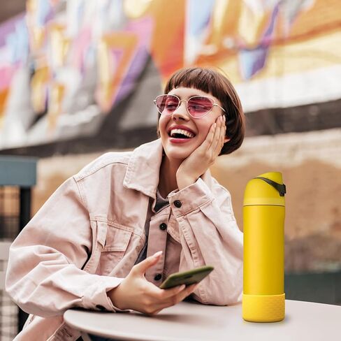 yoelike 2 قطعة من أحذية زجاجة المياه المصنوعة من السيليكون للأوالا، كم واقٍ مضاد للانزلاق من أجل FreeSip/Twist/Flip، ملحقات زجاجات المياه، غطاء ممتص للصدمات السفلي، آمن للاستخدام في غسالة الأطباق، خالي من مادة BPA (موجة) in Kuwait