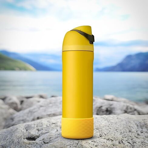 yoelike 2 قطعة من أحذية زجاجة المياه المصنوعة من السيليكون للأوالا، كم واقٍ مضاد للانزلاق من أجل FreeSip/Twist/Flip، ملحقات زجاجات المياه، غطاء ممتص للصدمات السفلي، آمن للاستخدام في غسالة الأطباق، خالي من مادة BPA (موجة) in Kuwait