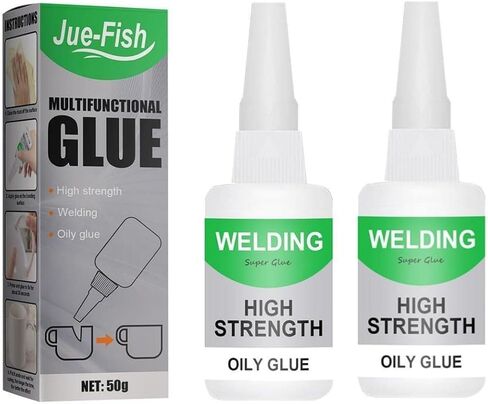 Jue Fish Glue Welding High-Strength Oily Glue, Universal All Purpose Super Glue Extra Strength, Waterproof Strong Glue for Metal Plastic Wood Ceramics Leather - Instant Bonding in 10s, 50g (2PCS) in Saudi Arabia
