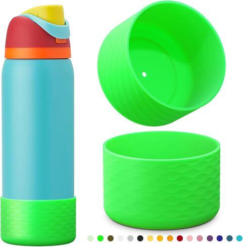 yoelike 2 PCS Silicone Water Bottle Boot for Owala, Anti-Slip Protective Sleeve for FreeSip/Twist/Flip, Watter Bottle Accessories, Bottom Bumper Cover, Dishwasher Safe, BPA Free (Wave) in Kuwait