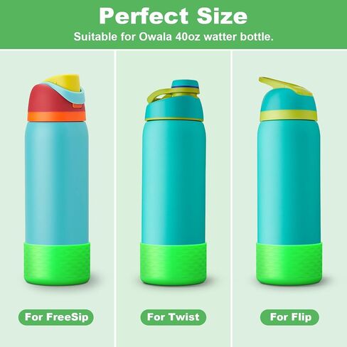 yoelike 2 PCS Silicone Water Bottle Boot for Owala, Anti-Slip Protective Sleeve for FreeSip/Twist/Flip, Watter Bottle Accessories, Bottom Bumper Cover, Dishwasher Safe, BPA Free (Wave) in Kuwait