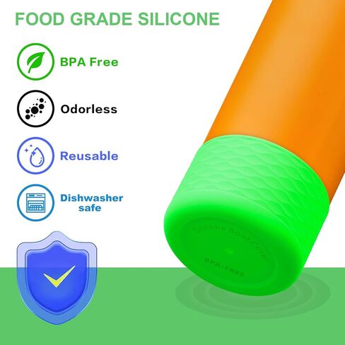 yoelike 2 PCS Silicone Water Bottle Boot for Owala, Anti-Slip Protective Sleeve for FreeSip/Twist/Flip, Watter Bottle Accessories, Bottom Bumper Cover, Dishwasher Safe, BPA Free (Wave) in Kuwait