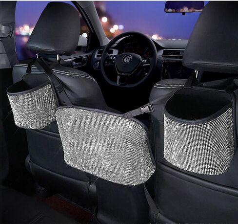Crystal Car Organizers and Storage Purse Holder, Car Seat Back Net, Bling Diamonds Handbag Accessories for Women, Car Pet Barrier for Dogs and Kids, Multicolor in Saudi Arabia