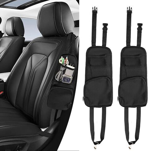 NTNEV Black Car Seat Side Organizer, Multi-Pocket Seat Side Organizer, Auto Accessories Multifunctional Mesh Net Pocket, Can Hold Mobile Phone Drink Coin Sunglass, Car Storage Accessories (1PC) in Saudi Arabia