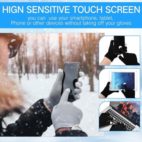 Handepo 50 Pair Knit Winter Gloves Stretchy Warm Touchscreen Gloves Multicolor for Unisex Men Women Running Cycling Driving in Kuwait