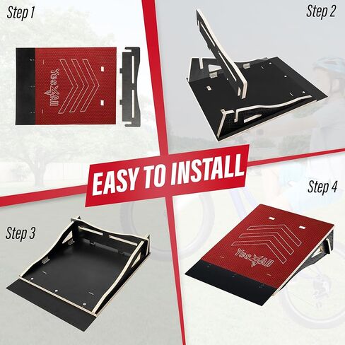 Yes4All Single-Piece Skateboard Ramp, Bike Ramp, Skate Ramp - Design for Beginners, More Durable, Safe, Capacity 220Lbs in Saudi Arabia