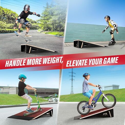Yes4All Single-Piece Skateboard Ramp, Bike Ramp, Skate Ramp - Design for Beginners, More Durable, Safe, Capacity 220Lbs in Saudi Arabia