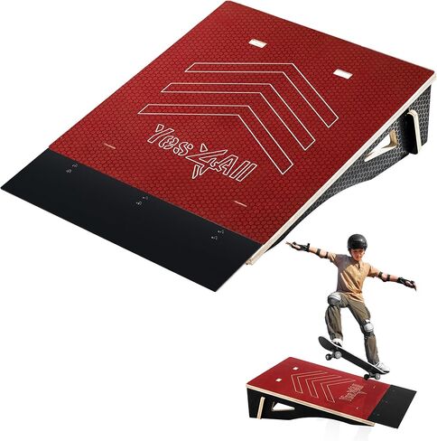 Yes4All Single-Piece Skateboard Ramp, Bike Ramp, Skate Ramp - Design for Beginners, More Durable, Safe, Capacity 220Lbs in Saudi Arabia