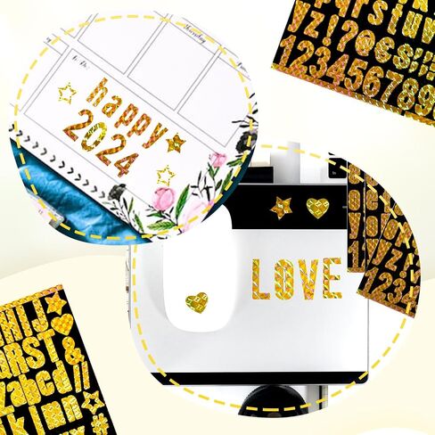 6 Sheets Vinyl Letters Stickers, Glitter Vinyl Alphabet Stickers Adhesive Letter & Number Stickers Small Letter Water Bottles Accessories Waterproof Decals for Stanley Cups Crafts Scrapbook (Colorful) in Saudi Arabia