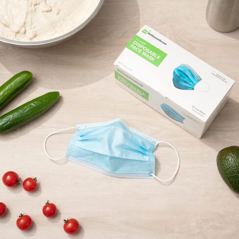 Restaurantware Clean Tek Professional Disposable Face Masks 1000 Breathable Nose Masks - 3 Ply Customizable Fit Blue Earloop Face Masks Durable And Comfortable in Saudi Arabia