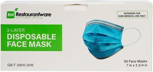 Restaurantware Clean Tek Professional Disposable Face Masks 1000 Breathable Nose Masks - 3 Ply Customizable Fit Blue Earloop Face Masks Durable And Comfortable in Saudi Arabia